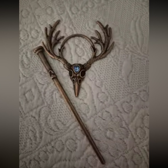 Witchy Antler Skull Hair Barrette